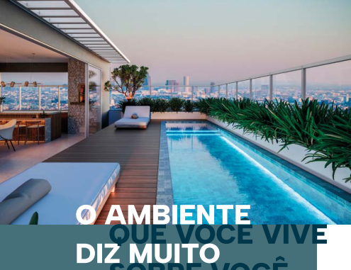 Piscina no rooftop com vista panorâmica de Cascavel
